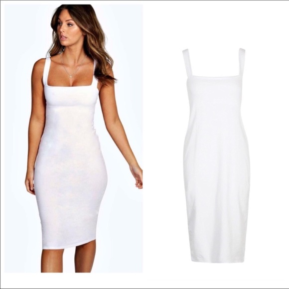 Boohoo Dresses & Skirts - Boohoo White Bodycon Midi Dress